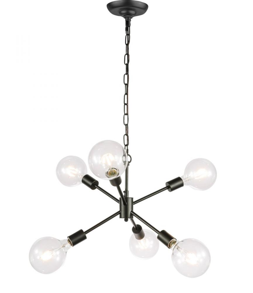 Nolan 6 light Black pendant