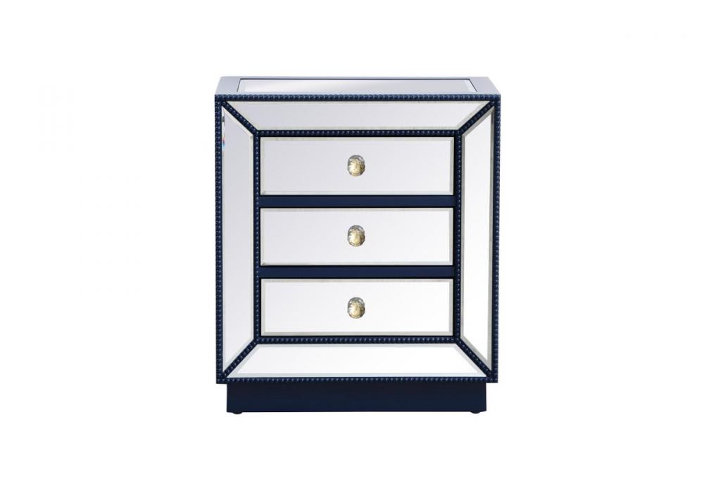 21 Inch Mirrored Chest in Blue