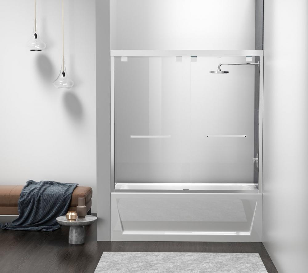 Semi-frameless Tub Door 60x60 Polished Chrome