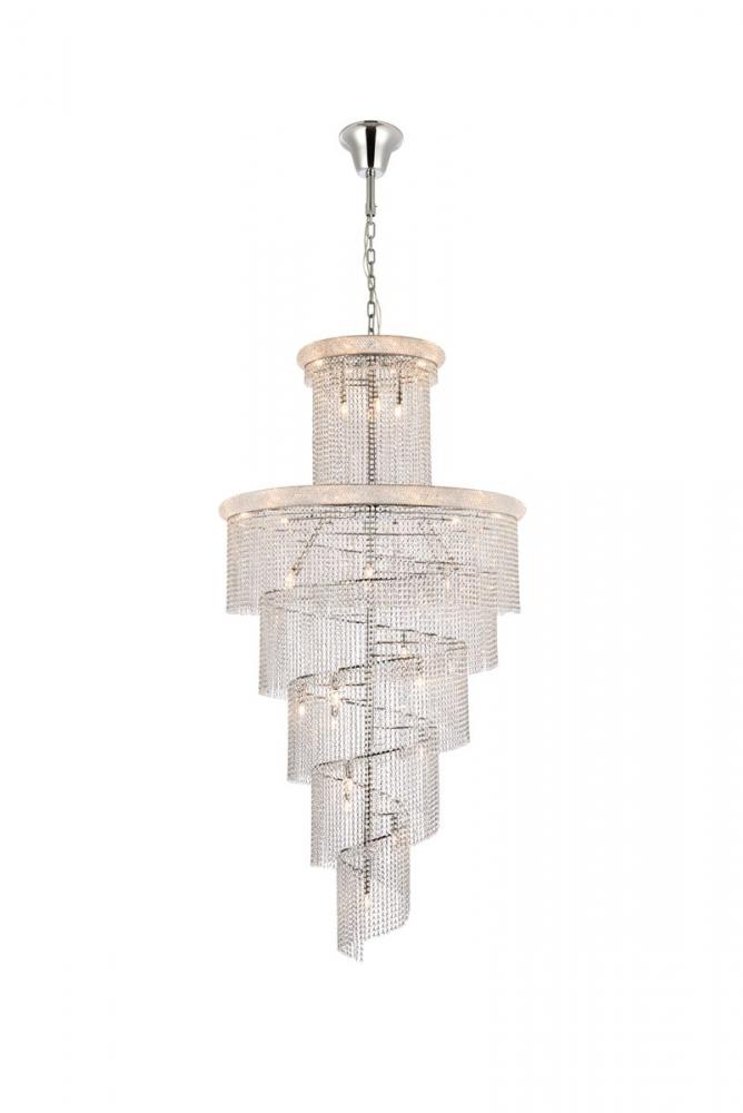 Spiral 41 light Chrome Chandelier Clear Royal Cut Crystal
