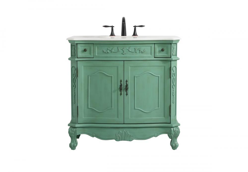 36 inch Single bathroom vanity in vintage mint