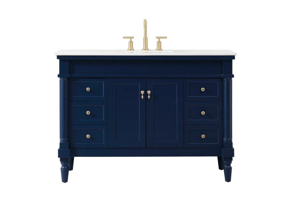 48 inch Single bathroom vanity in blue