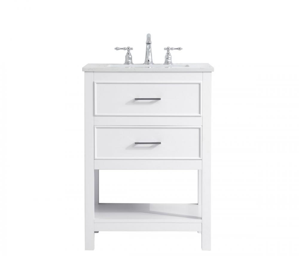 24 Inch Single Bathroom Vanity in White