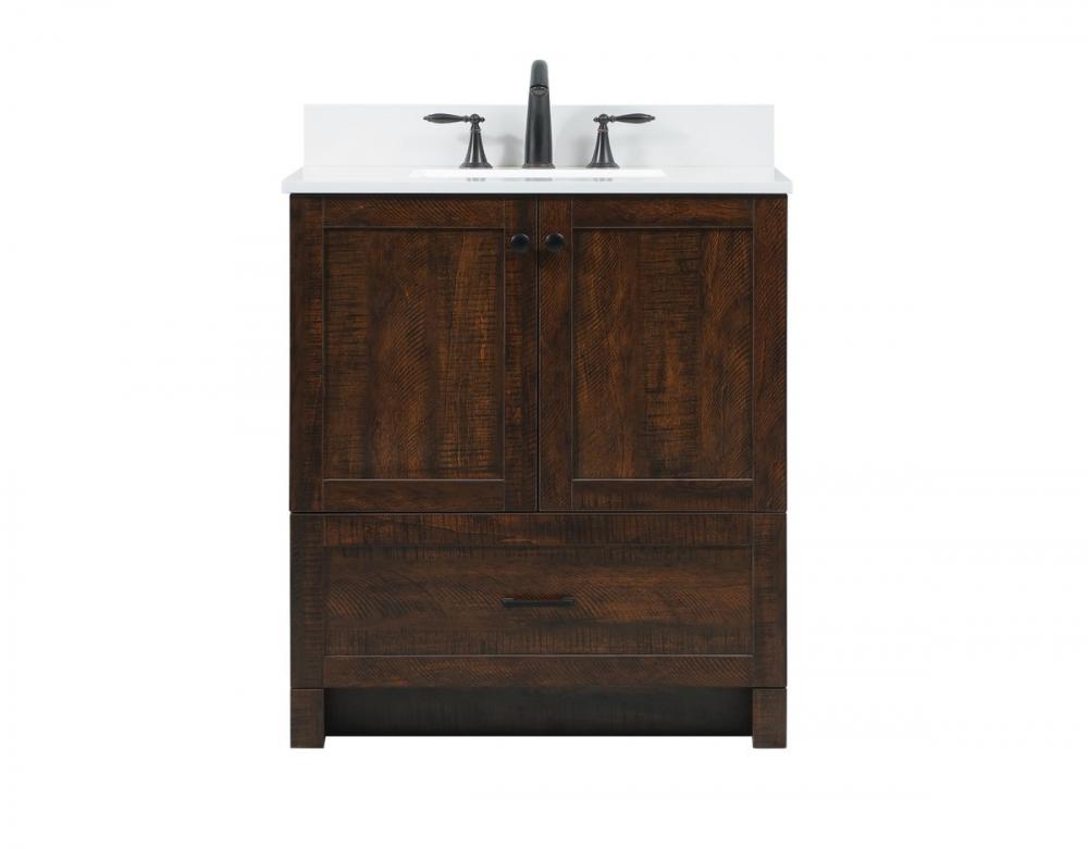 30 Inch Single Bathroom Vanity in Expresso with Backsplash