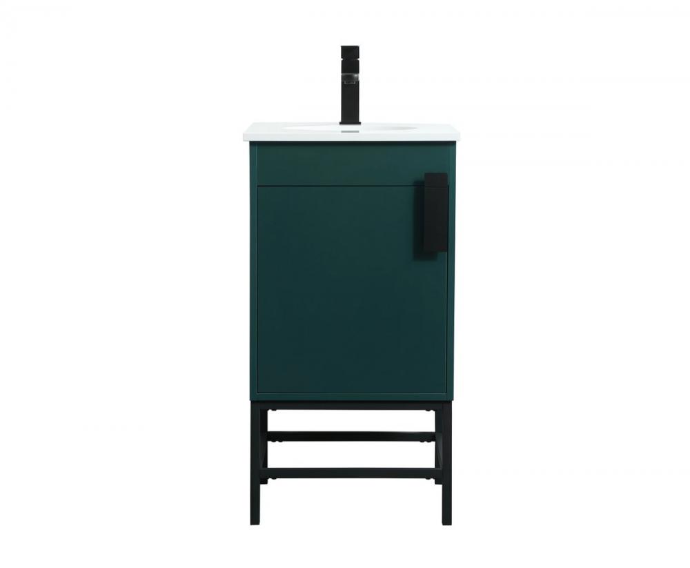 18 Inch Single Bathroom Vanity in Green