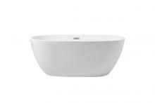 Elegant BT10759GW - 59 inch soaking roll top bathtub in glossy white