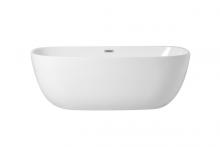 Elegant BT10770GW - 70 inch soaking roll top bathtub in glossy white