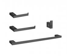 Elegant HWB-13S4MBK - Sofia 4-piece Bathroom Hardware Set in Matte Black