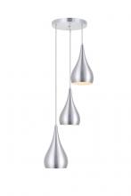 Elegant LDPD2000BN - Nora 3 Light Burnished Nickel Pendant