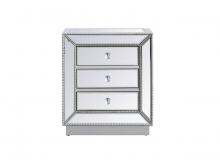Elegant MF53016S - 21 Inch Mirrored Chest in Antique Silver