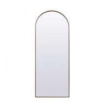 Elegant MR1A2874BRS - Metal Frame Arch Full Length Mirror 28x74 Inch in Brass