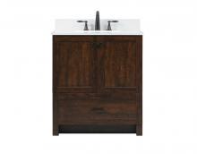 Elegant VF2830EX-BS - 30 Inch Single Bathroom Vanity in Expresso with Backsplash