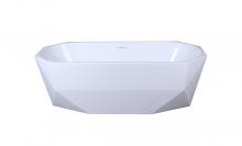 Elegant BT21167GW - 67 inch soaking diamond style bathtub in glossy white