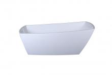 Elegant BT21272GW - 72 inch soaking single slipper rectangular bathtub in glossy white