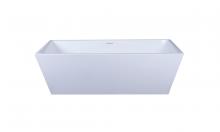 Elegant BT21372GW - 72 inch soaking rectangular bathtub in glossy white