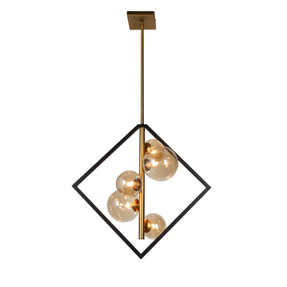 5LT Halogen Pendant MB & VB w/ Champagne Glass