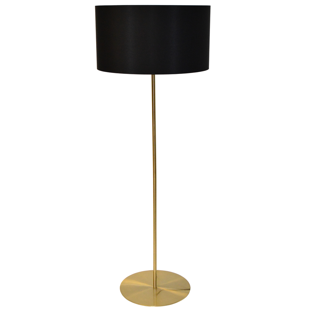 1LT Drum Floor Lamp w/ JTone Black Shade AGB