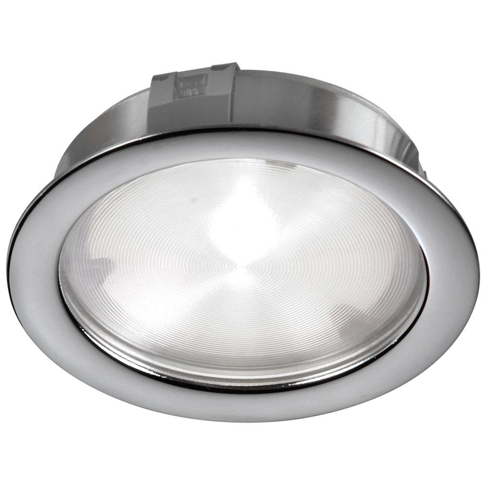 Cree 4W 24VDC input 3000K, CRI80+, 40° beam Puck Light, Satin Chrome