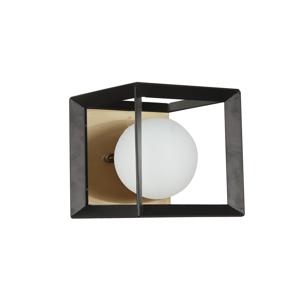 1LT Halogen Wall Sconce Black & Aged Brass