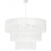 Dainolite CDL-404C-MW-WH - 4 Light Chandelier Matte White w/ White Tassel Shades