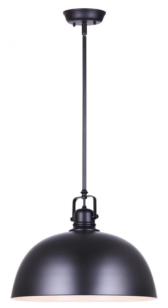 Polo 1 Light Pendant, Black Finish