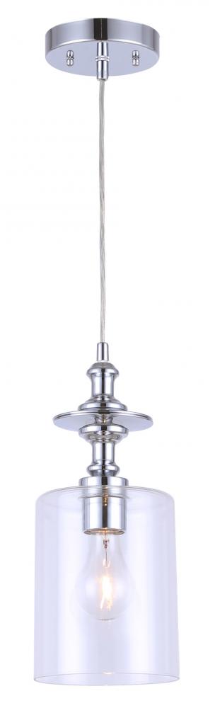 York 1 Light Pendant, Chrome Finish