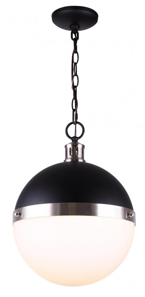 DELTA IPL708B01BKN, 13inch W x 16.5 H in IPL708B01BKN - MBK+BN Color, 1 Lt Chain Pendant