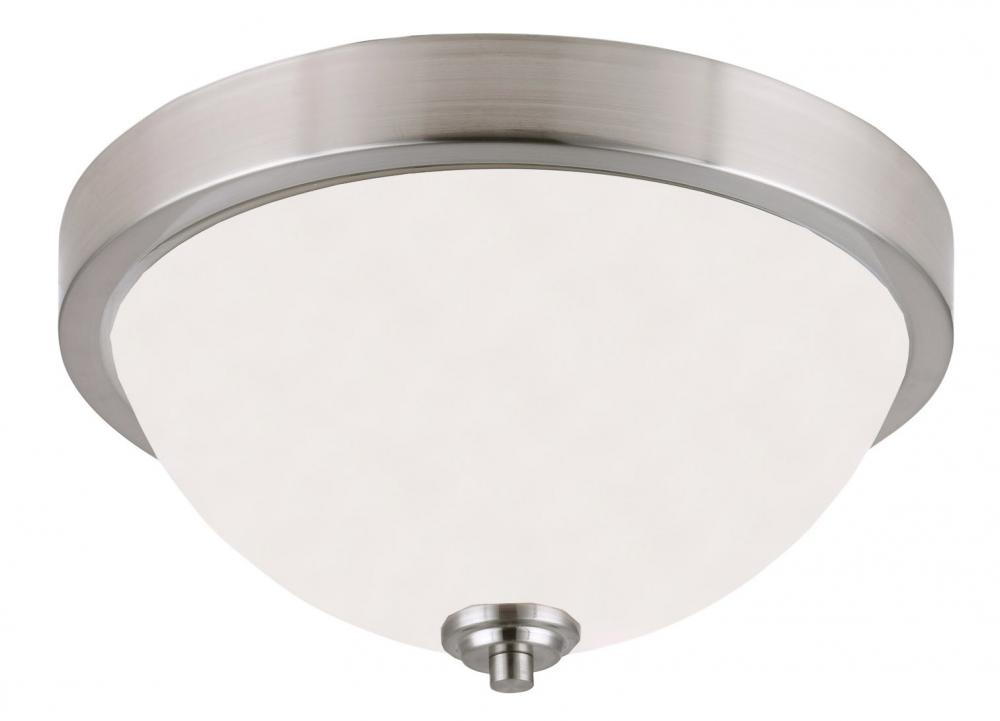 RIVER, 2 Lt Flush mount, Flat Opal Glass, 60W Type A19, 13" x 6 1/2"