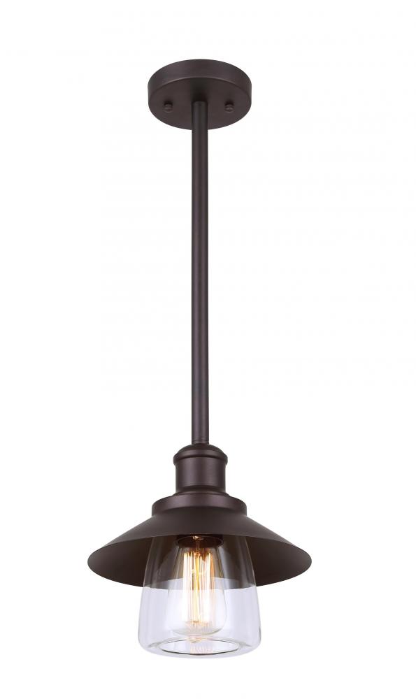 INDI, Spec. IPL521A01ORB, 1 Lt Pendant, 100W Type A, Clear Glass, 9 IN x 16 IN - 44 IN