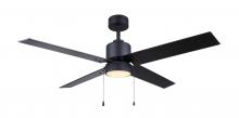 Canarm CF52TAT4BK-ES - Layne 52 in. Indoor Matte Black Standard Ceiling Fan with Soft White Integrated LED