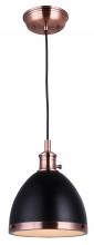 Canarm IPL409B01BKA - Esher 1 Light Pendant, Black Finish