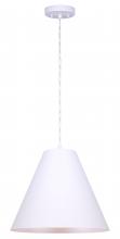 Canarm IPL730B01WH - MALI, IPL730B01WH -G-, MWH Color, 1 Lt Cord Pendant, 60W Type A, 13.75inch W x 14.375 - 62.375inch H