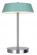 Canarm LTL263A14GRN - Jessa 14" Integrated LED BRN Table Lamp w/ Teal Metal Shade, On/Off Touch, and USB Chargeports