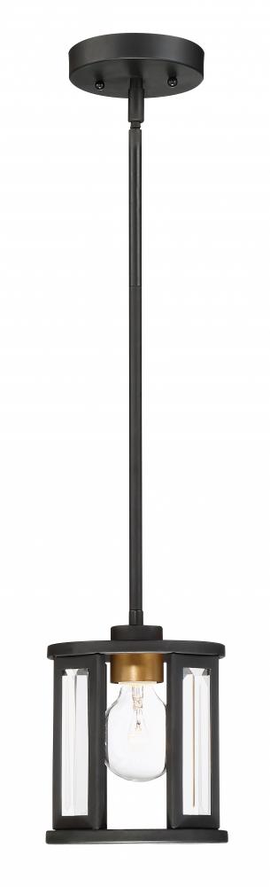 Payne - 1 Light Mini Pendant with Clear Beveled Glass - Midnight Bronze Finish