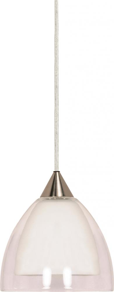 1 Light - 5" - Halogen Pendant - Arctic White / Crystal Bullet