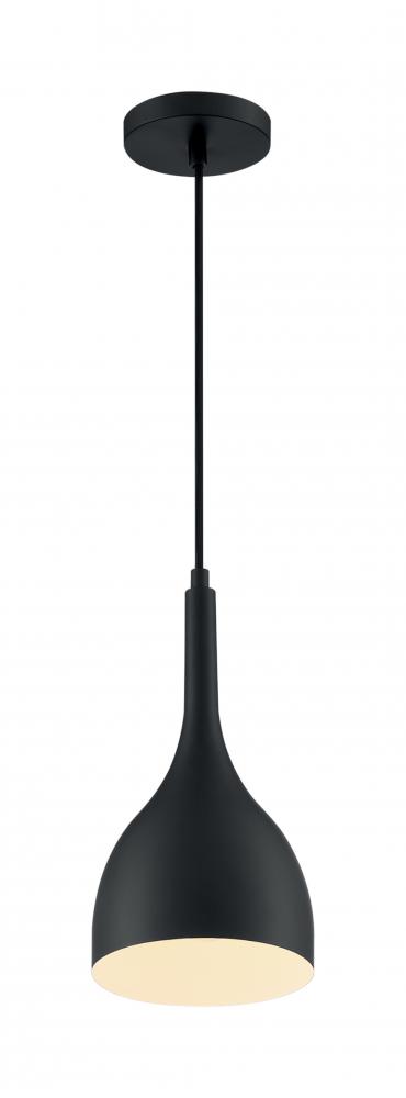 Bellcap - 1 Light Pendant with- Matte Black Finish