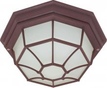 Nuvo 60/535 - 1 Light - 12" Flush Spider Cage with Glass Lens - Old Bronze Finish