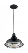 Nuvo 60/7004 - Newbridge - 1 Light Pendant with- Black and Silver & Black Accents Finish