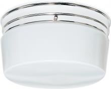 Nuvo SF77/344 - 2 Light - 10" Flush with White Glass- Polished Chrome Finish