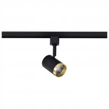 Nuvo TH647 - 12 Watt LED Small Cylindrical Track Head; 3000K; Matte Black and Brushed Brass Finish