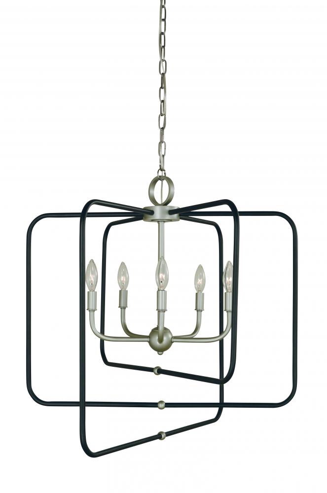 5-Light Satin Pewter With Matte Black Accents Montrose Chandelier