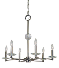 Framburg 3106 PN - 6-Light Polished Nickel Pirouette Chandelier