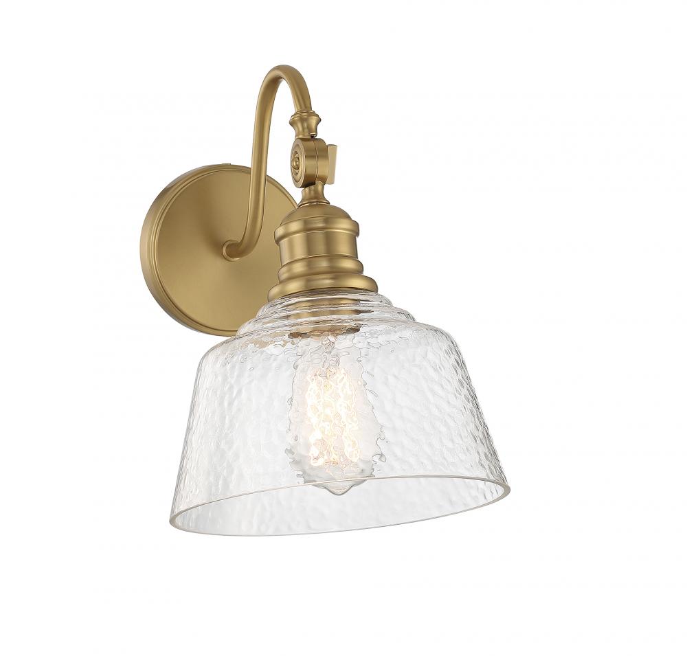 1-Light Wall Sconce in Natural Brass