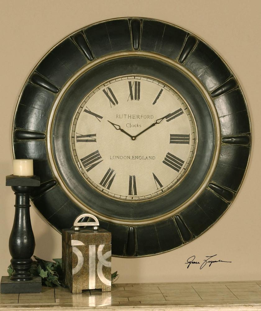 Uttermost Rustic Black Rudy Clock