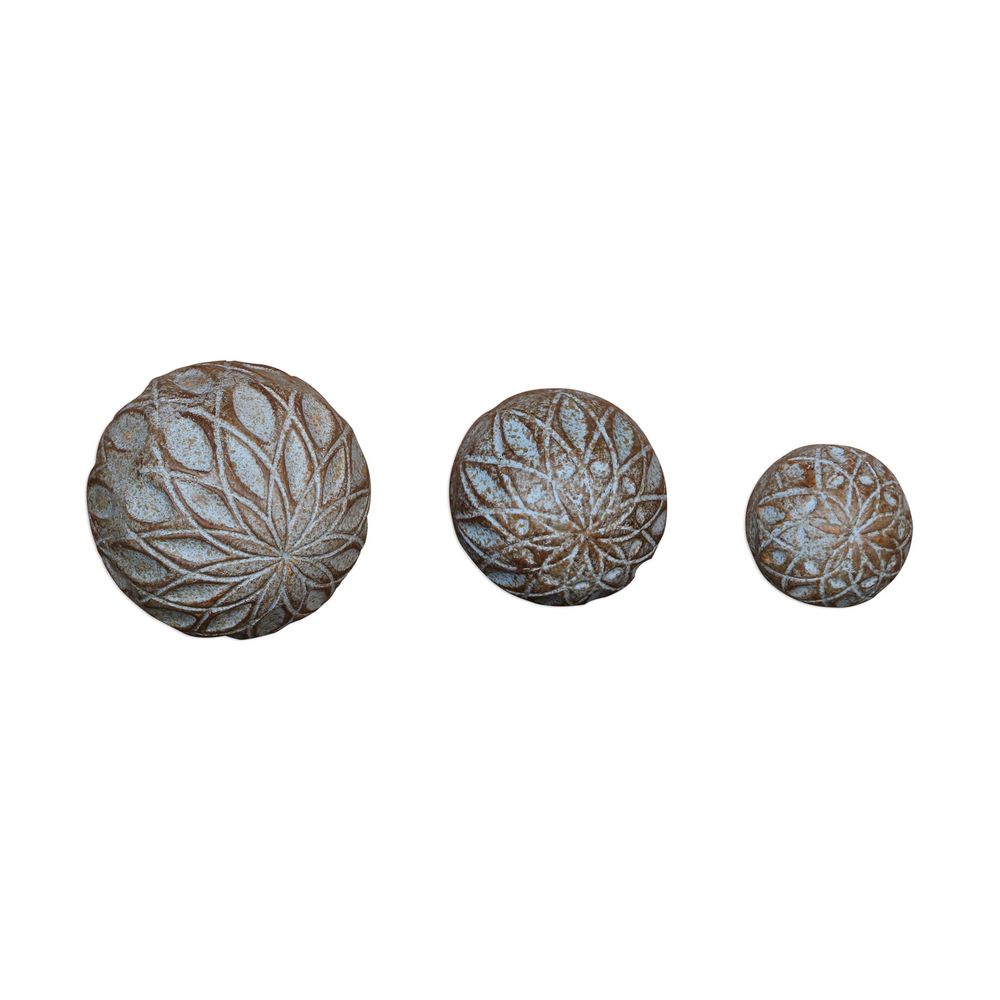 Uttermost Jed Teal Glazed Spheres