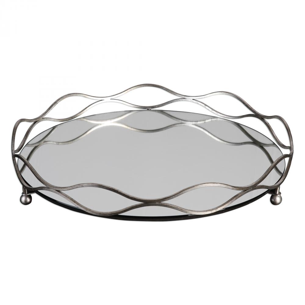 Rachele Mirrored Silver Tray