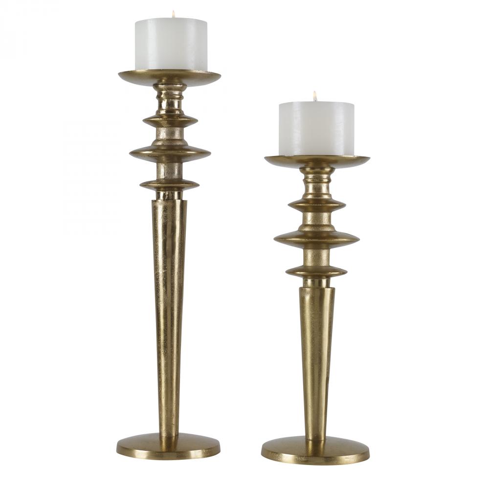 Uttermost Highclere Gold Candleholders, S/2