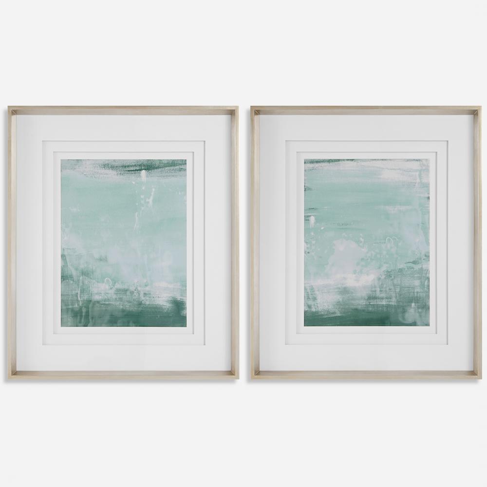 Uttermost Coastal Patina Modern Framed Prints, S/2