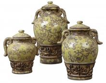 Uttermost 19716 - Uttermost Gian Crackled Green Containers, Set/3