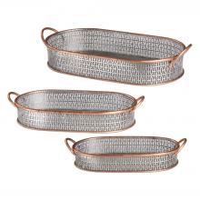 Uttermost 20180 - Uttermost Fabiana Antiqued Silver Trays Set/3